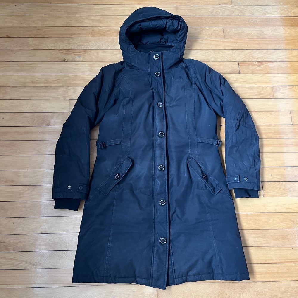 The North Face HyVent Womens Large Black Insulated Hooded Long Parka Coat